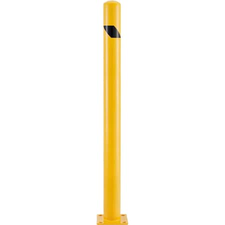 Floor Mount Safety Bollard, 4-1/2 Dia. X 60''H, Yellow